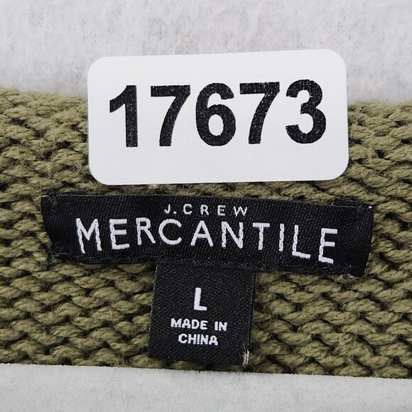 J Crew Sweater Womens Large Green Mercantile Cotton Roll Neck Knit Pullover - Picture 6 of 9